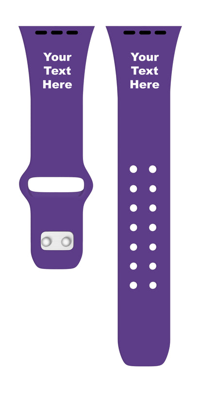 Custom Text HD Purple Watch Band Compatible with Apple Watch